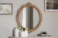 Baxton Studio Caitlin Antique Gold Finished Wood Round Accent Wall Mirror with Carved Leaf Border
