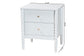 Baxton Studio Lucera Mid-Century White 2-Drawer Bobbin Nightstand