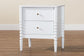 Baxton Studio Lucera Mid-Century White 2-Drawer Bobbin Nightstand