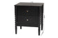 Baxton Studio Lucera Mid-Century Black 2-Drawer Bobbin Nightstand