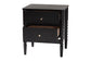 Baxton Studio Lucera Mid-Century Black 2-Drawer Bobbin Nightstand