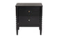 Baxton Studio Lucera Mid-Century Black 2-Drawer Bobbin Nightstand