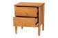 Baxton Studio Lucera Mid-Century Oak Brown 2-Drawer Bobbin Nightstand