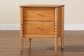 Baxton Studio Lucera Mid-Century Oak Brown 2-Drawer Bobbin Nightstand