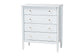Baxton Studio Lucera Mid-Century White Bobbin Wood 4-Drawer Chest