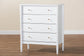 Baxton Studio Lucera Mid-Century White Bobbin Wood 4-Drawer Chest