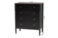 Baxton Studio Lucera Mid-Century Black Bobbin Wood 4-Drawer Chest