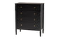 Baxton Studio Lucera Mid-Century Black Bobbin Wood 4-Drawer Chest