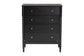 Baxton Studio Lucera Mid-Century Black Bobbin Wood 4-Drawer Chest