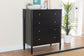 Baxton Studio Lucera Mid-Century Black Bobbin Wood 4-Drawer Chest