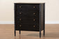Baxton Studio Lucera Mid-Century Black Bobbin Wood 4-Drawer Chest