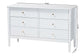 Baxton Studio Lucera Mid-Century White Bobbin Wood 6-Drawer Dresser