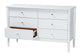 Baxton Studio Lucera Mid-Century White Bobbin Wood 6-Drawer Dresser