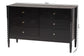 Baxton Studio Lucera Mid-Century Black Bobbin Wood 6-Drawer Dresser