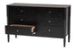Baxton Studio Lucera Mid-Century Black Bobbin Wood 6-Drawer Dresser