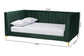 Baxton Studio Oksana Glam and Luxe Emerald Green Velvet and Gold Metal Full Daybed