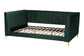 Baxton Studio Oksana Glam and Luxe Emerald Green Velvet and Gold Metal Full Daybed