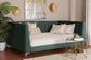 Baxton Studio Oksana Glam and Luxe Emerald Green Velvet and Gold Metal Full Daybed