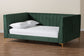 Baxton Studio Oksana Glam and Luxe Emerald Green Velvet and Gold Metal Full Daybed