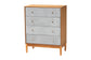 Baxton Studio Taylin Mid-Century Grey Corduroy and Oak Brown Wood 4-Drawer Chest