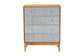 Baxton Studio Taylin Mid-Century Grey Corduroy and Oak Brown Wood 4-Drawer Chest