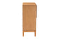 Baxton Studio Taylin Mid-Century Grey Corduroy and Oak Brown Wood 4-Drawer Chest