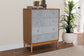 Baxton Studio Taylin Mid-Century Grey Corduroy and Oak Brown Wood 4-Drawer Chest