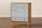 Baxton Studio Taylin Mid-Century Grey Corduroy and Oak Brown Wood 4-Drawer Chest