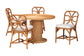 Bali & Pari Wilmer 5-Piece Rattan Dining Set – Round Wicker Table with Pedestal Base & 4 Side Chairs, Light Honey Coastal Style FredCo