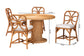 Bali & Pari Wilmer 5-Piece Rattan Dining Set – Round Wicker Table with Pedestal Base & 4 Side Chairs, Light Honey Coastal Style FredCo