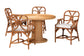 Bali & Pari Wade 5-Piece Rattan Dining Set – Round Wicker Table with Pedestal Base & 4 Armchairs, Light Honey Coastal Style FredCo