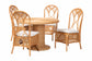 bali & pari Wallis 5-Piece Natural Rattan Dining Set with Round Pedestal Table and 4 Chairs, Handwoven Wicker Dining Furniture with Cushioned Seats, Boho Coastal Kitchen or Dining Room Set