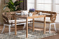 bali & pari Ubud Seagrass Dining Nook Set with Wood Dining Table and Cushioned L-Shaped Bench - Coastal Farmhouse Breakfast Corner Furniture Set for Kitchen or Dining Room, 3-Piece