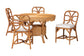 Bali & Pari Trenton 5-Piece Rattan Dining Set – Round Wicker Table with Scallop Edge & 4 Side Chairs, Light Honey Coastal Style FredCo