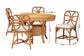 Bali & Pari Trenton 5-Piece Rattan Dining Set – Round Wicker Table with Scallop Edge & 4 Side Chairs, Light Honey Coastal Style FredCo