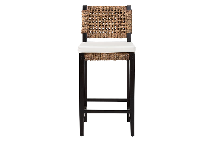 Alise Seagrass Bar Stool with Cushion