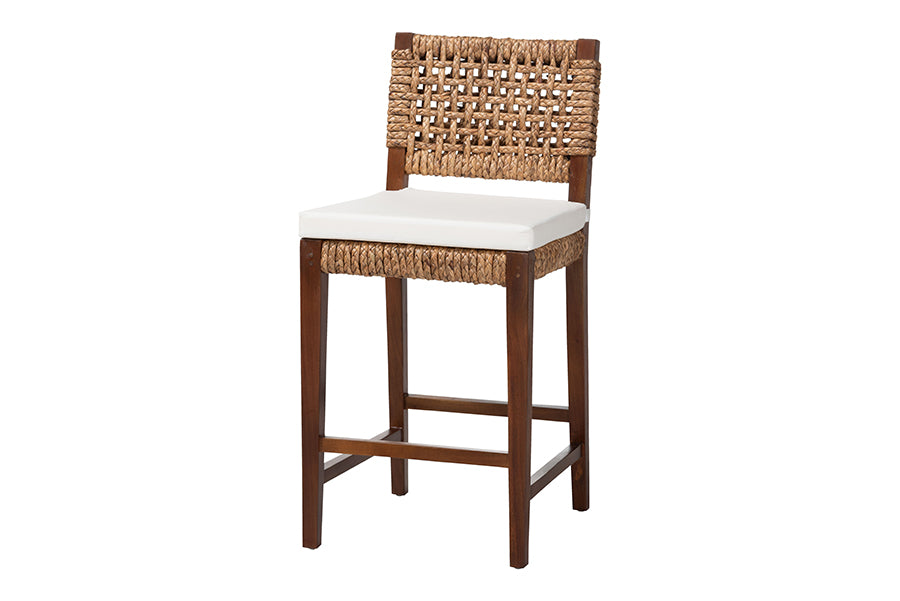 Alise Seagrass Counter Stool with Cushion