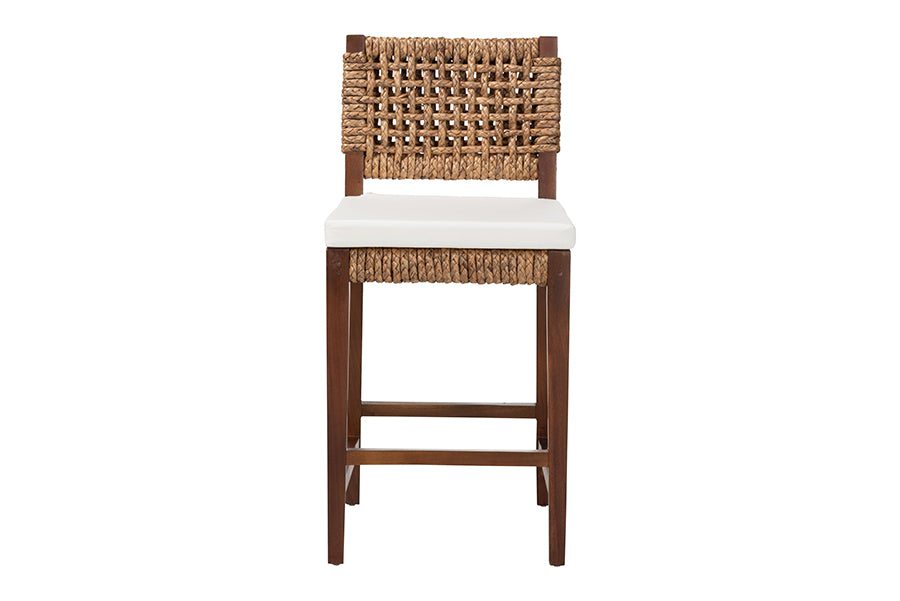 Alise Seagrass Counter Stool with Cushion