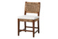 bali & pari Alise Handwoven Seagrass Dining Chair with Mahogany Wood Frame with Cushion- Woven Back and Seat Chair