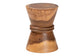 bali & pari Samira Solid Suar Wood Side Table - Handcrafted Sculptural End Table with Hourglass Design, Modern Boho Style for Living Room or Bedroom