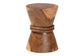 bali & pari Samira Solid Suar Wood Side Table - Handcrafted Sculptural End Table with Hourglass Design, Modern Boho Style for Living Room or Bedroom