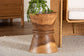 bali & pari Samira Solid Suar Wood Side Table - Handcrafted Sculptural End Table with Hourglass Design, Modern Boho Style for Living Room or Bedroom