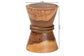 bali & pari Samira Solid Suar Wood Side Table - Handcrafted Sculptural End Table with Hourglass Design, Modern Boho Style for Living Room or Bedroom