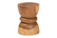 bali & pari Bancroft Solid Suar Wood Side Table - Handcrafted Sculptural End Table with Hourglass Design, Modern Boho Style for Living Room or Bedroom