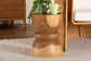 bali & pari Bancroft Solid Suar Wood Side Table - Handcrafted Sculptural End Table with Hourglass Design, Modern Boho Style for Living Room or Bedroom