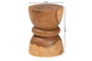 bali & pari Bancroft Solid Suar Wood Side Table - Handcrafted Sculptural End Table with Hourglass Design, Modern Boho Style for Living Room or Bedroom