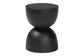 bali & pari Nomiki Solid Suar Wood Side Table - Hand-Carved Sculptural End Table with Hourglass Design, Modern Boho Style for Living Room or Bedroom