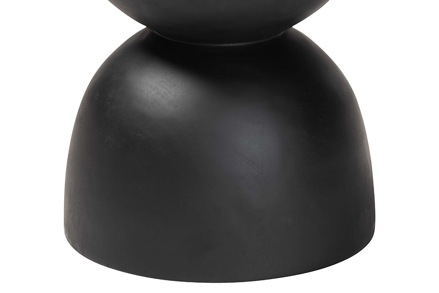 bali & pari Nomiki Solid Suar Wood Side Table - Hand-Carved Sculptural End Table with Hourglass Design, Modern Boho Style for Living Room or Bedroom