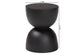 bali & pari Nomiki Solid Suar Wood Side Table - Hand-Carved Sculptural End Table with Hourglass Design, Modern Boho Style for Living Room or Bedroom