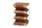 bali & pari Malati Solid Suar Wood Side Table - Hand-Carved Sculptural End Table with Zigzag Design, Modern Boho Style for Living Room or Bedroom